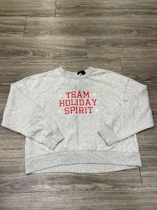 Men's Hoodies with InsulationSweatshirt Crewneck By Clothes Mentor In Grey, Size: L