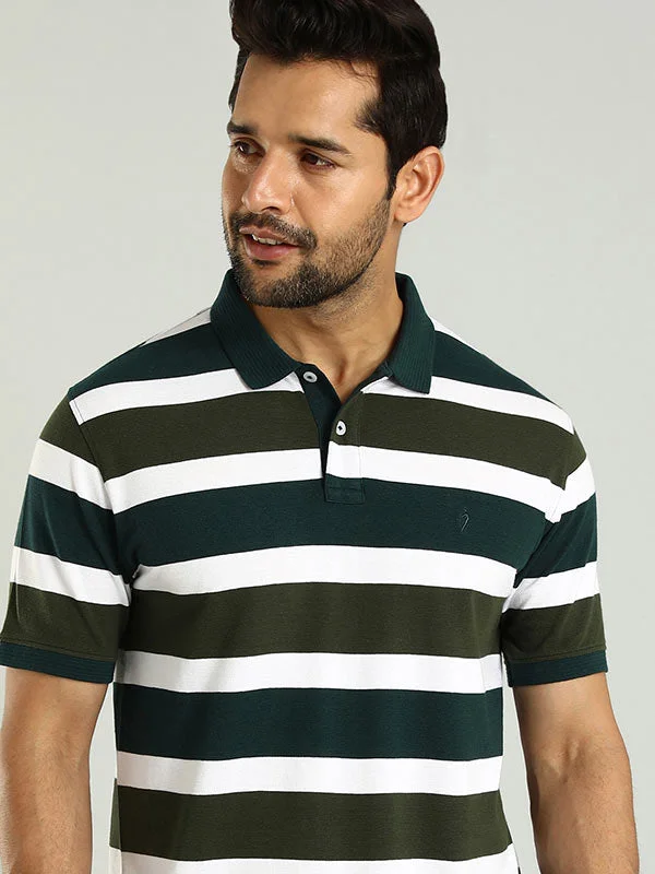 Men's Dressy Shirts for Formal EventsMen Striped Polo T-Shirt