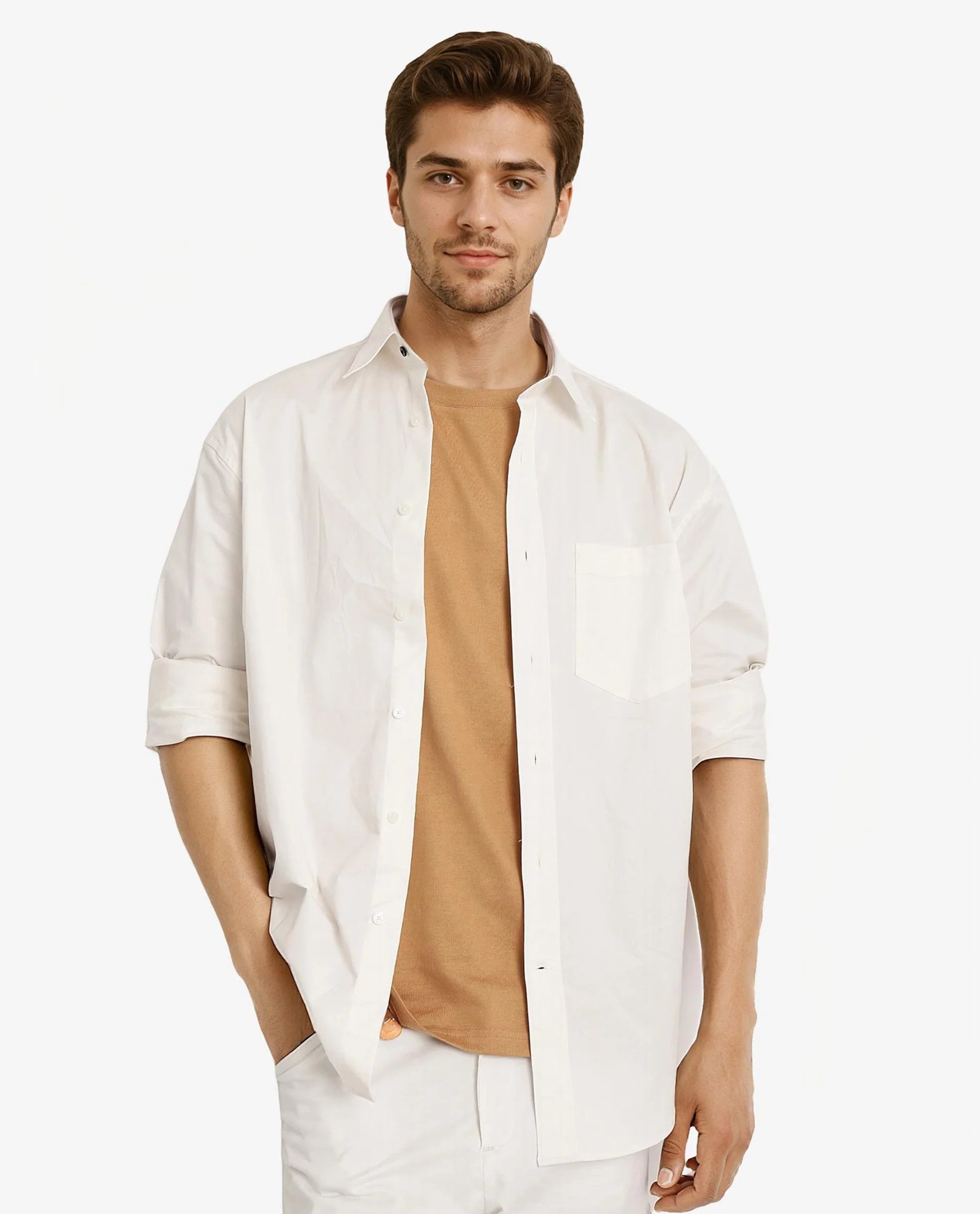 Men's Weekend Shirts for Leisurely OutingsRare Rabbit Men's Crofty White Cotton Lycra Fabric Full Sleeves Collared Neck Regular Fit Plain Shirt Men's Weekend Shirts for Leisurely OutingsRare Rabbit Men's Crofty White Cotton Lycra Fabric Full Sleeves Collared Neck Regular Fit Plain Shirt