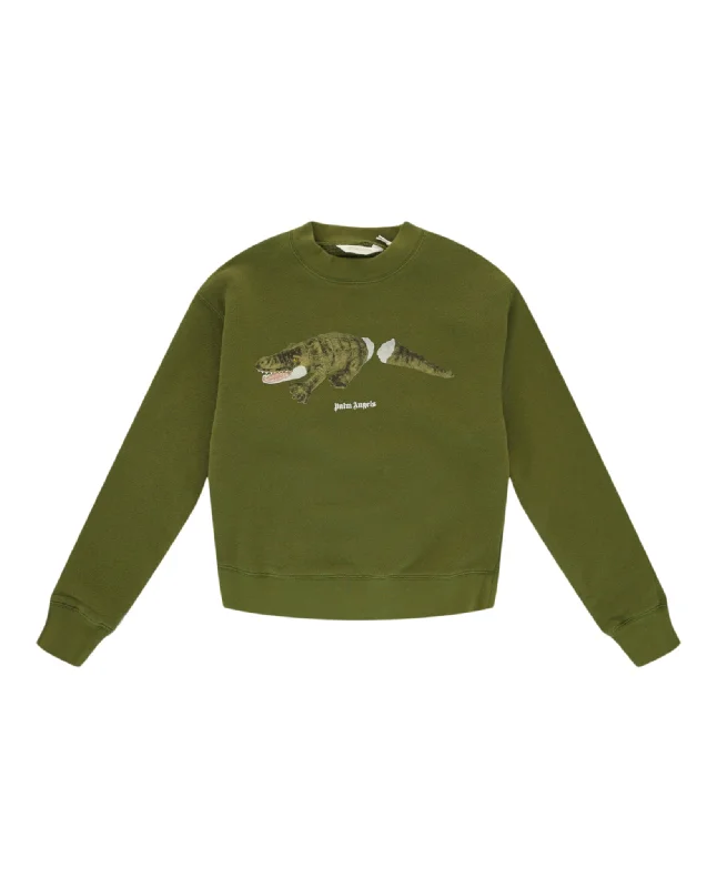 Men's Sweaters with Hidden PocketsCrocodile Graphic Sweatshirt