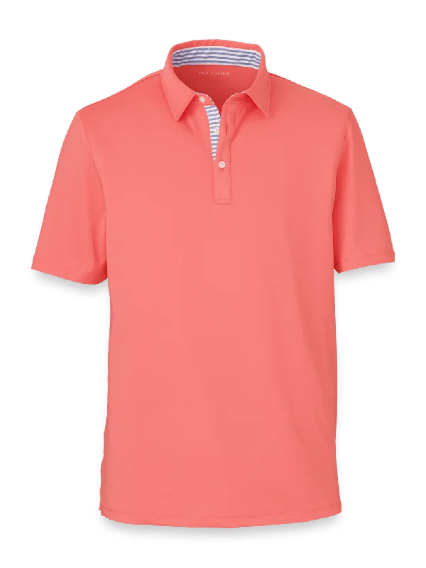 Versatile Men's Tank TopsPerformance Blend Three Button Polo - Bright Coral
