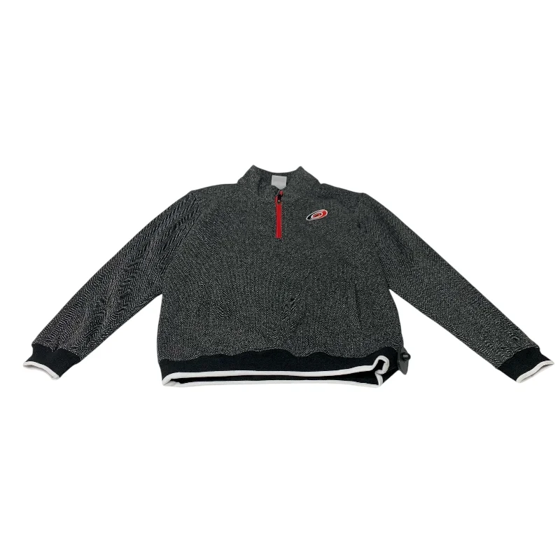 Designer Men's Hoodie JacketsAthletic Sweatshirt Collar By Nhl In Grey, Size: M