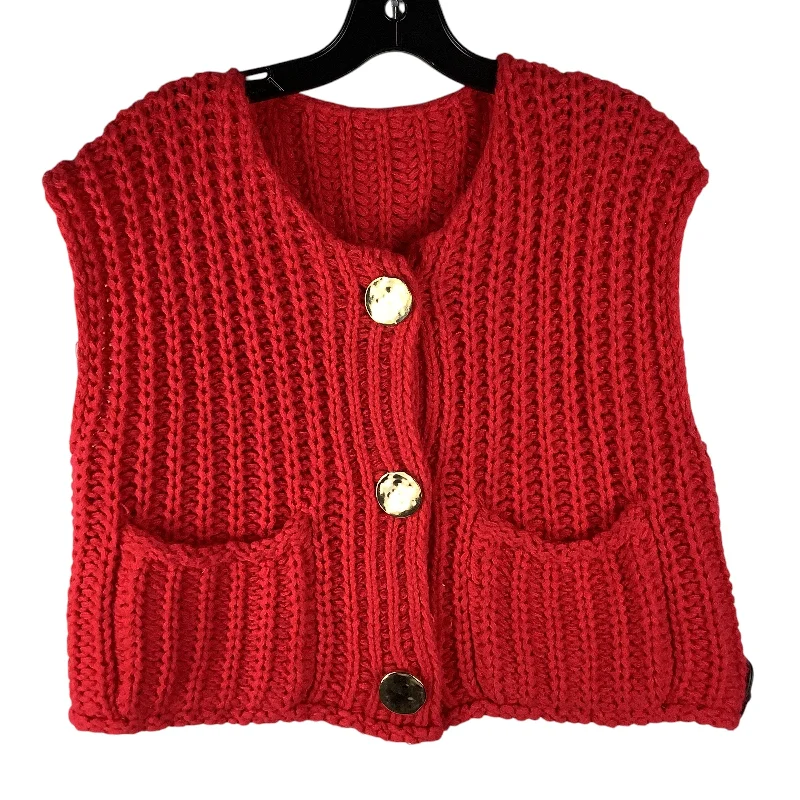 Men's Coats with Ripstop FabricVest Sweater By Clothes Mentor In Red, Size: M