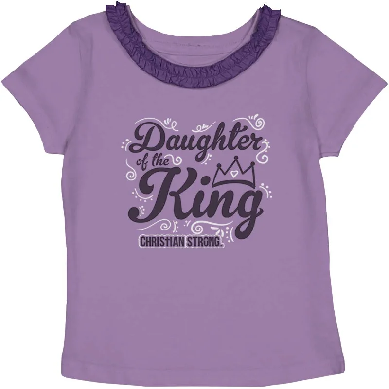 Men's Shirts with Checkered PatternsDaughter Of The King Toddler Ruffled Trim T-Shirt Men's Shirts with Checkered PatternsDaughter Of The King Toddler Ruffled Trim T-Shirt