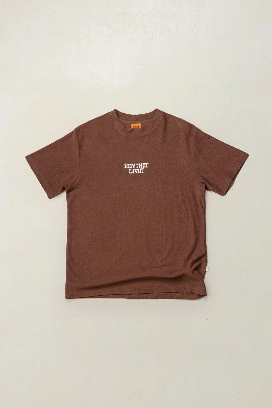 Men's Shirts with Mandarin CollarsShaken Vintage Terry Ss T-Shirt Chocolate