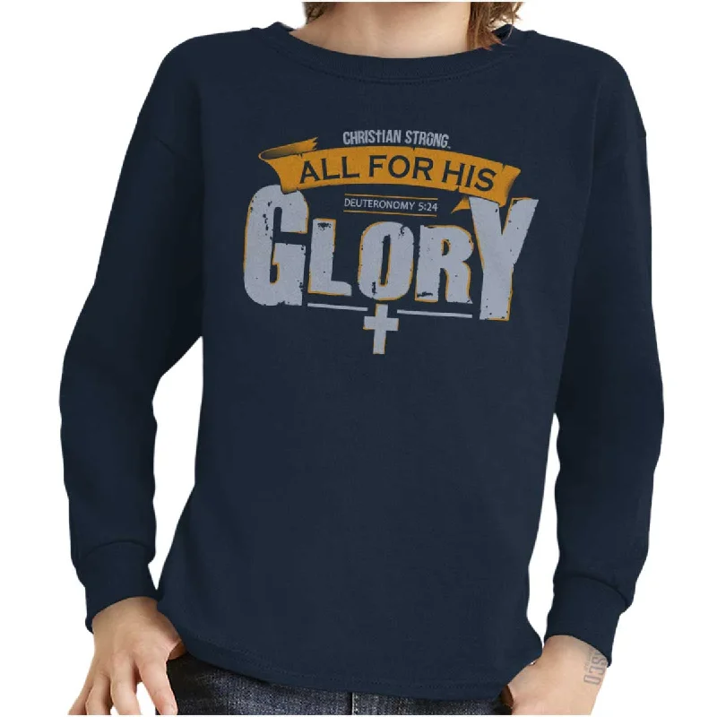 Men's Shirts with Wrinkle-Resistant FabricAll for His Glory Youth Long Sleeve T-Shirt