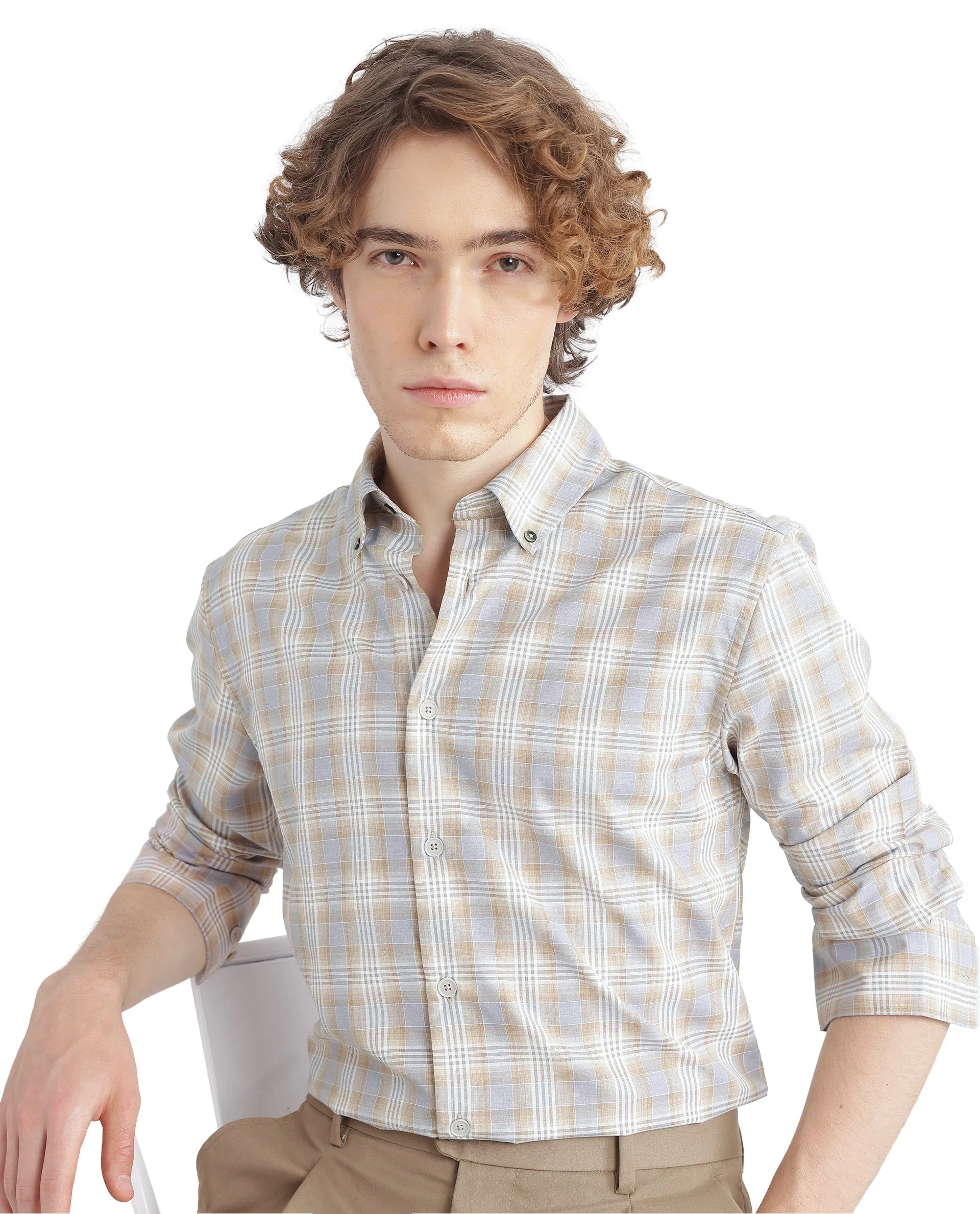 Men's Color-Blocking Shirts for a Statement LookRare Rabbit Men's Geko Pastel Mustard Cotton Fabric Full Sleeve Button Down Collar Button Closure Checked Shirt Men's Color-Blocking Shirts for a Statement LookRare Rabbit Men's Geko Pastel Mustard Cotton Fabric Full Sleeve Button Down Collar Button Closure Checked Shirt