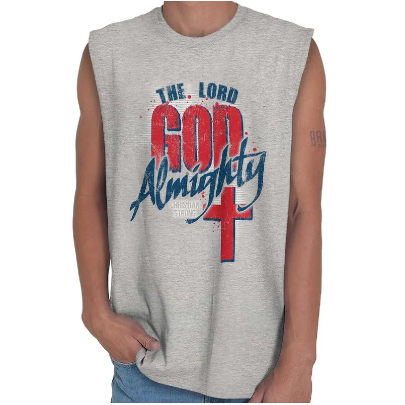 Men's Shirts with French CuffsGod Almighty Sleeveless T-Shirt