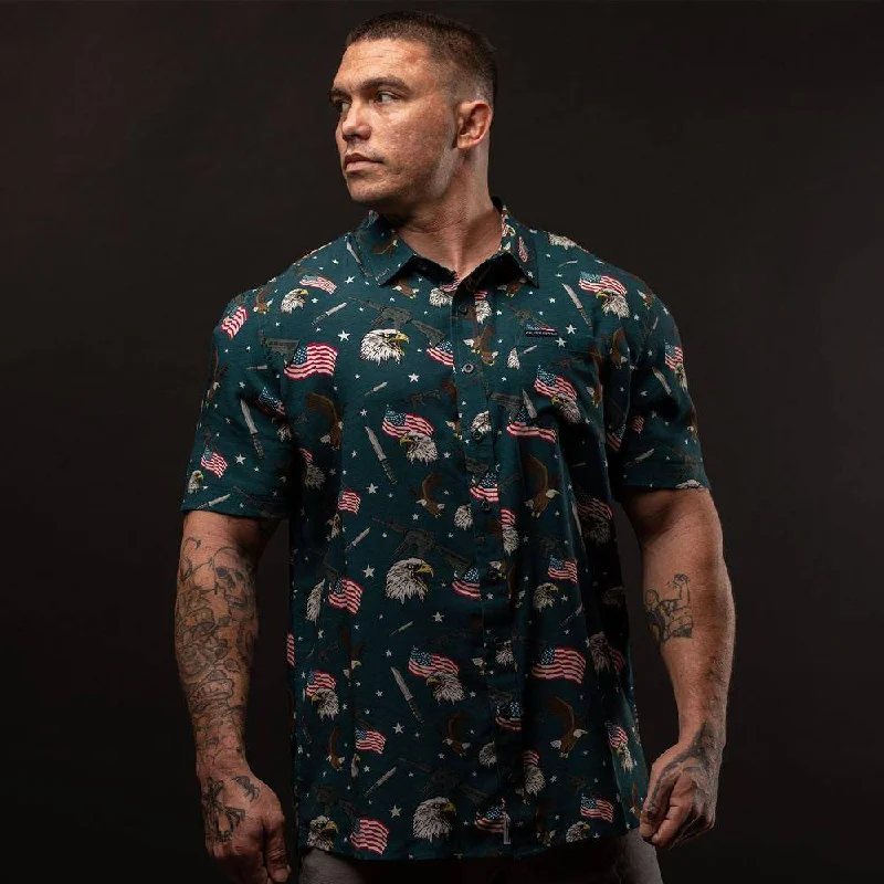 Men's Shirts with Button-Down PocketsMen's At Ease Button Down - Tac Eagle