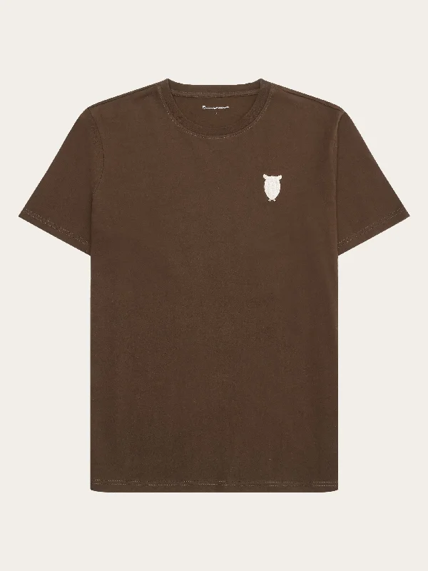 Men's Shirts with Embellished HemlinesRegular fit owl chest embroidery t-shirt - Demitasse (brown) Men's Shirts with Embellished HemlinesRegular fit owl chest embroidery t-shirt - Demitasse (brown)