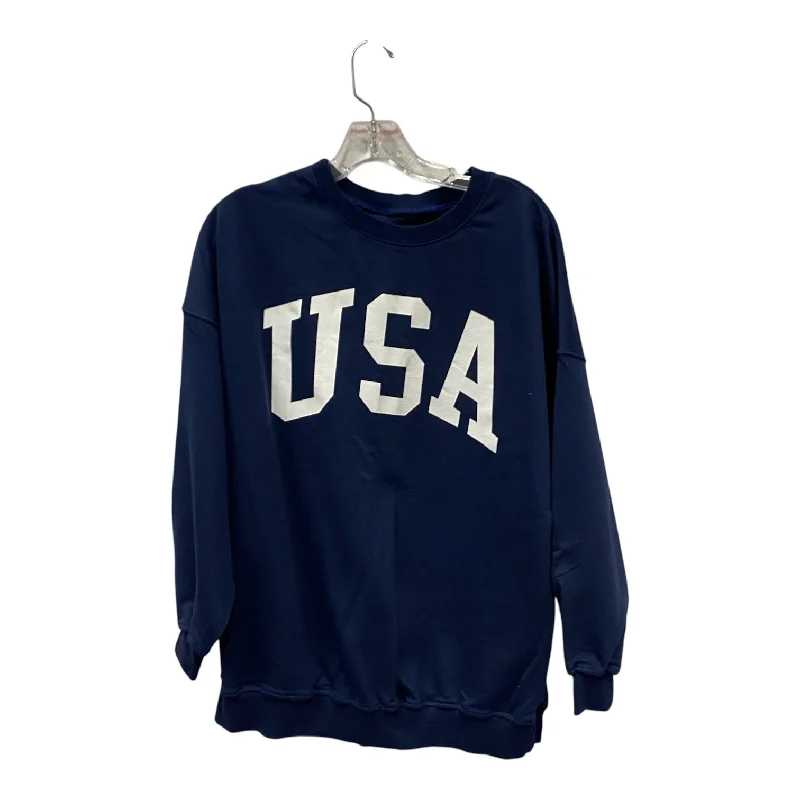 Men's Hoodies with Security PocketsSweatshirt Crewneck  In Navy, Size:M