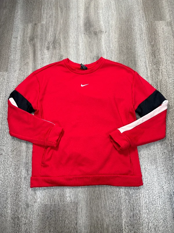 Lightweight Men's Running HoodiesSweatshirt Crewneck By Nike Apparel In Red, Size: Xs
