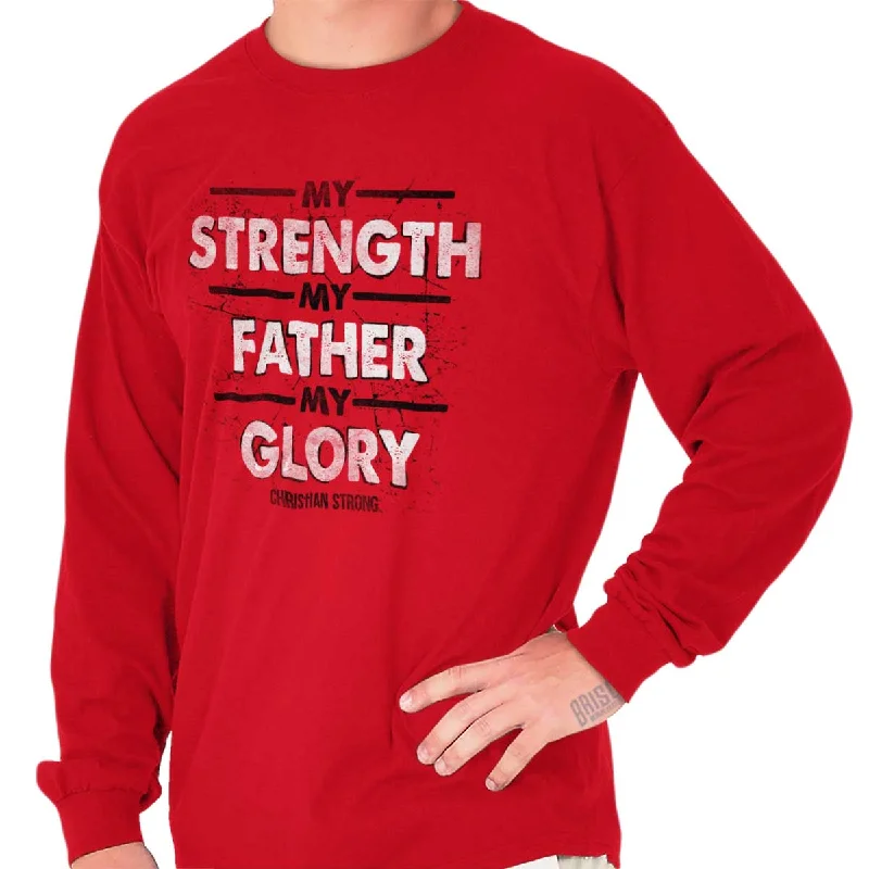 Men's Shirts with Convertible CollarsStrength Father Glory Long Sleeve T-Shirt
