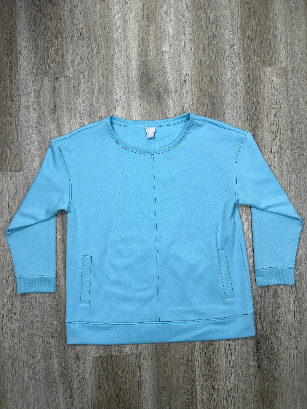 Men's Hoodies for SnowboardingSweatshirt Crewneck By Zenergy By Chicos In Blue, Size: L Men's Hoodies for SnowboardingSweatshirt Crewneck By Zenergy By Chicos In Blue, Size: L