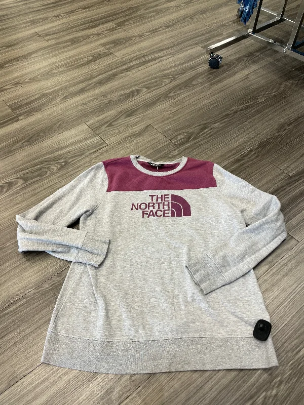 Unique Men's Custom HoodiesSweatshirt Crewneck By The North Face In Grey & Purple, Size: Xl Unique Men's Custom HoodiesSweatshirt Crewneck By The North Face In Grey & Purple, Size: Xl