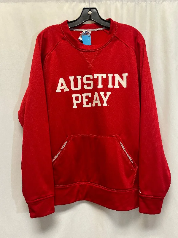 Men's Hoodies with High-Low HemlinesSweatshirt Crewneck By Russel Athletic In Red, Size: M