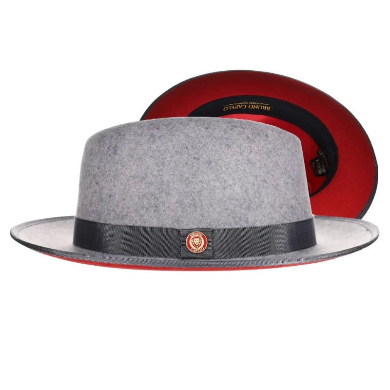 Durable Work HatsBruno Capelo Grey Red Bottom Men's Dress and Casual Hats