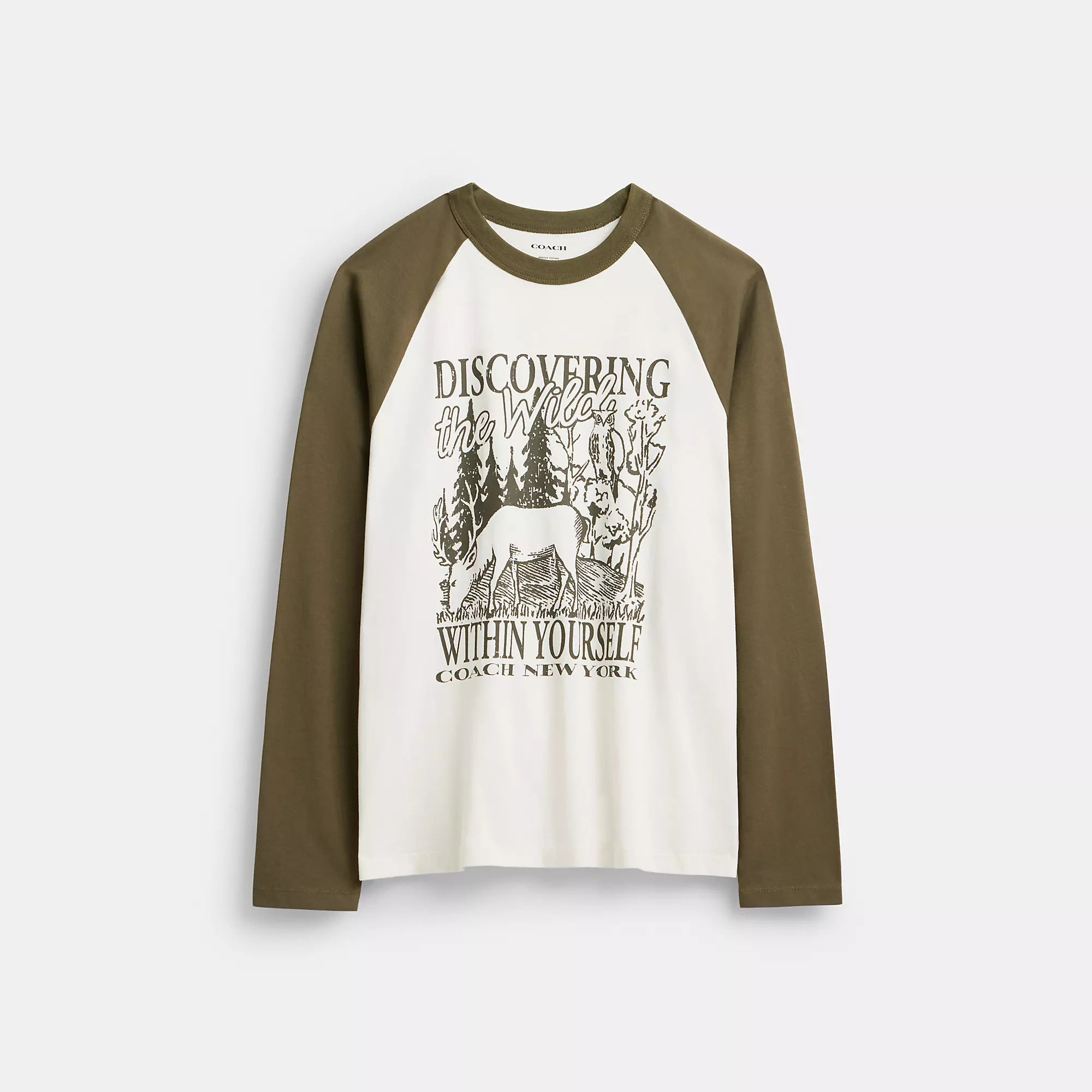 Men's Casual Friday Shirts for Relaxed Office DaysCoach Outlet Wild Raglan Crewneck Long Sleeve T Shirt In Organic Cotton Men's Casual Friday Shirts for Relaxed Office DaysCoach Outlet Wild Raglan Crewneck Long Sleeve T Shirt In Organic Cotton