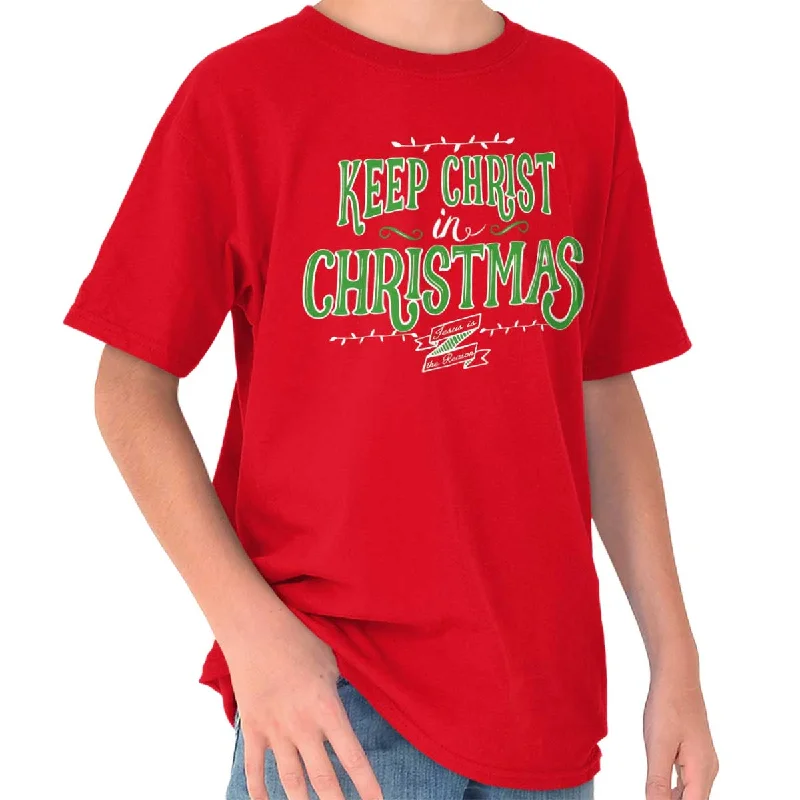 Men's Casual Shirts for Everyday WearKeep Christ in Christmas Youth T-Shirt