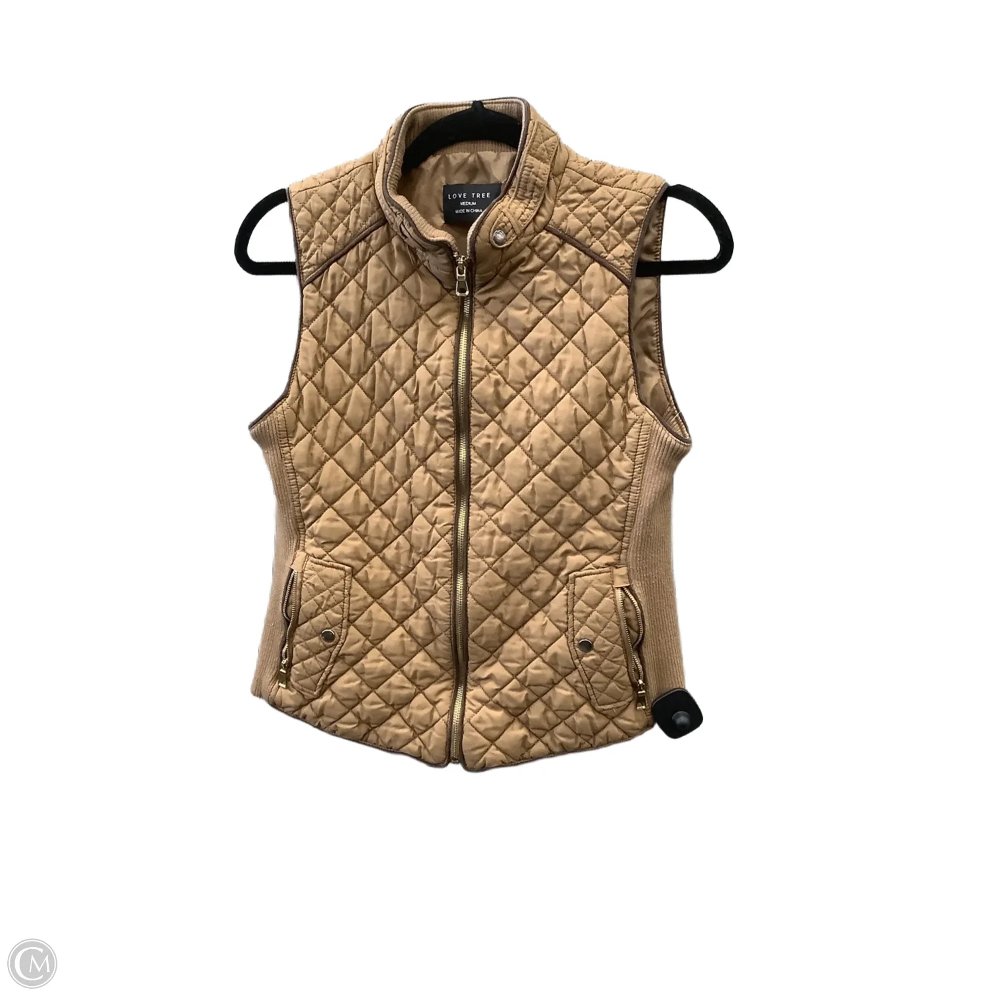 Men's Coats for Winter CampingVest Puffer & Quilted By Love Tree In Brown, Size: M