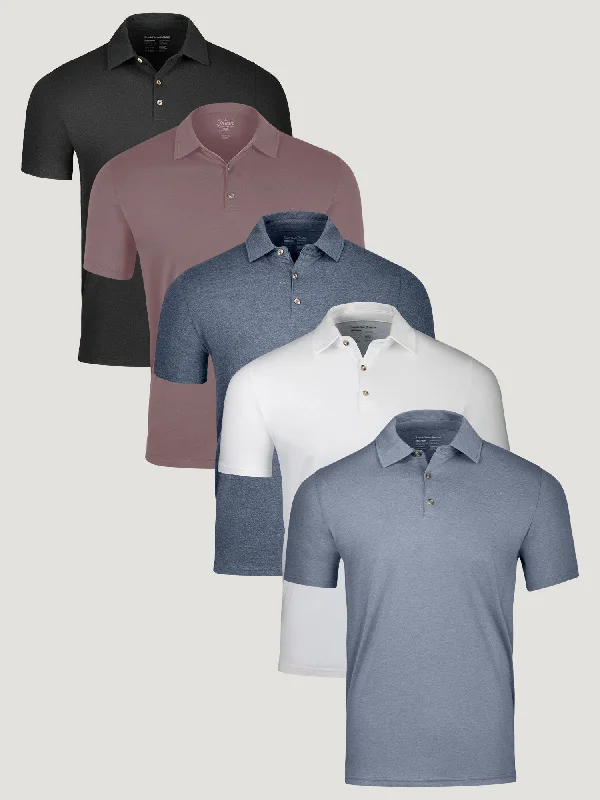 Men's Dressy Shirts for Formal EventsSummer Foundation Polo 5-Pack