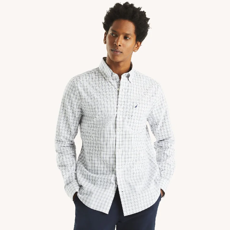 Men's Striped Long-Sleeve Shirts for a Maritime FeelNautica Mens Slim Fit Wrinkle-Resistant Plaid Wear To Work Shirt Men's Striped Long-Sleeve Shirts for a Maritime FeelNautica Mens Slim Fit Wrinkle-Resistant Plaid Wear To Work Shirt