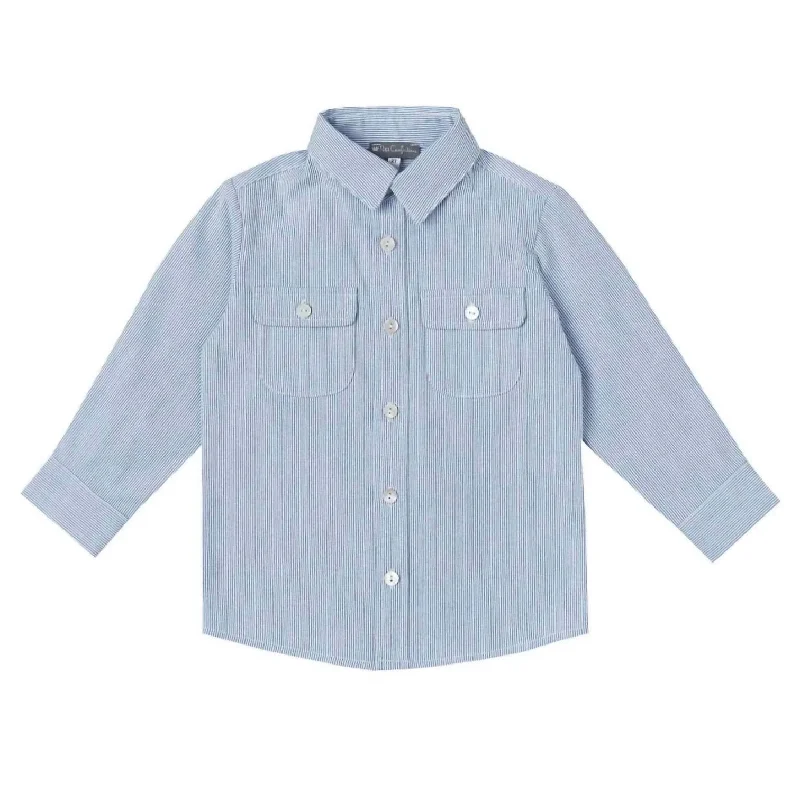 Men's Checked Short-Sleeve Shirts for Summer FunBoys' Long-Sleeve Shirt In Denim