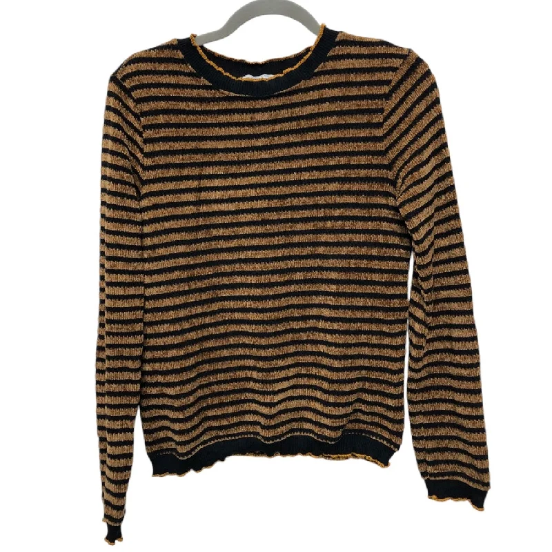 Men's Hoodies for TravelSweatshirt Crewneck By Zara Basic In Black & Brown, Size: M
