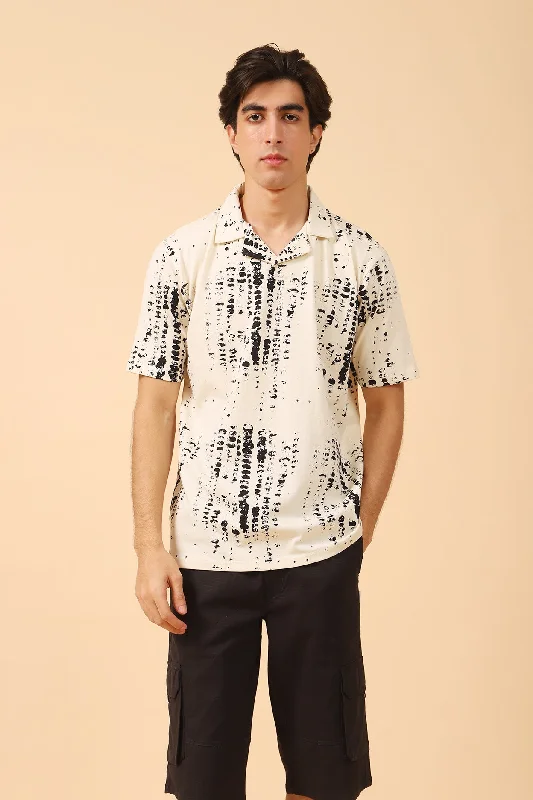 Men's Short-Sleeved ShirtsRESORT COLLAR PRINTED BAGGY FIT POLO