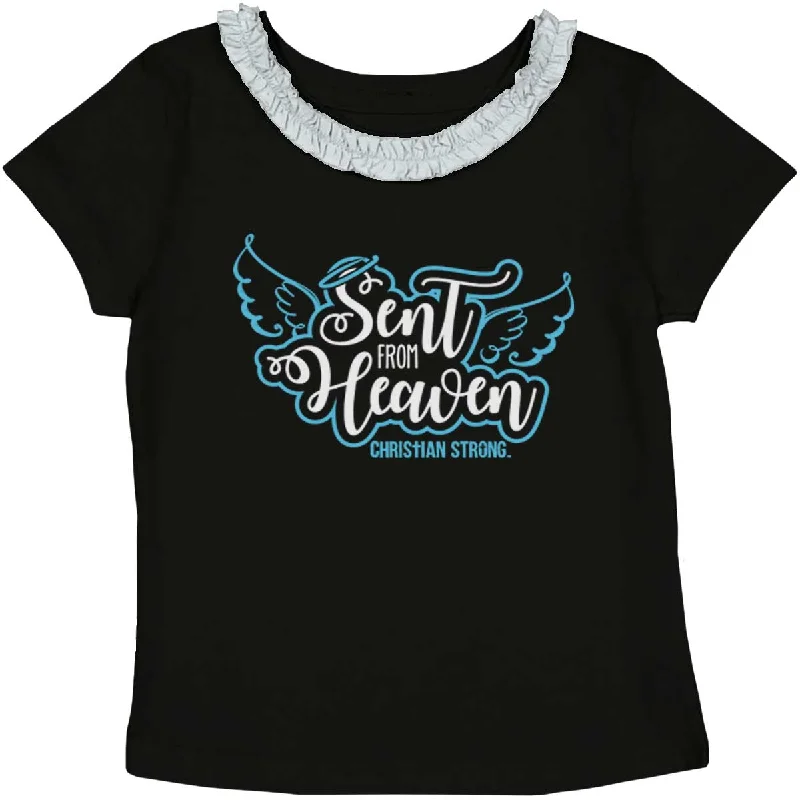 Men's Shirts with Wrinkle-Resistant FabricSent From Heaven Toddler Ruffled Trim T-Shirt