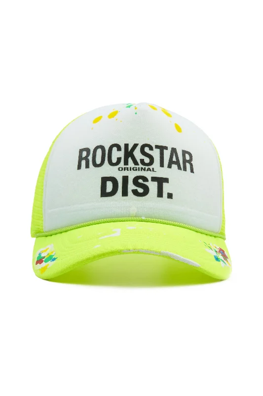 Black Cowboy HatsNeptune White/Neon Yellow Trucker Hat