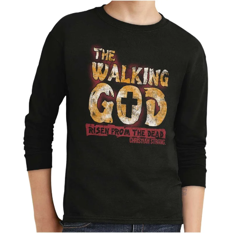 Men's Shirts with Geometric PatternsThe Walking God Youth Long Sleeve T-Shirt