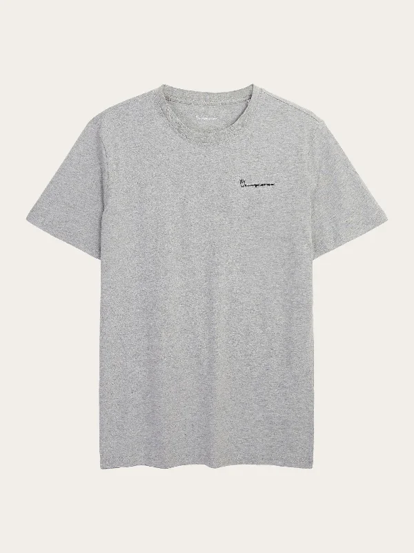 Men's Shirts with Geometric PatternsRegular trademark chest print t-shirt - Grey Melange