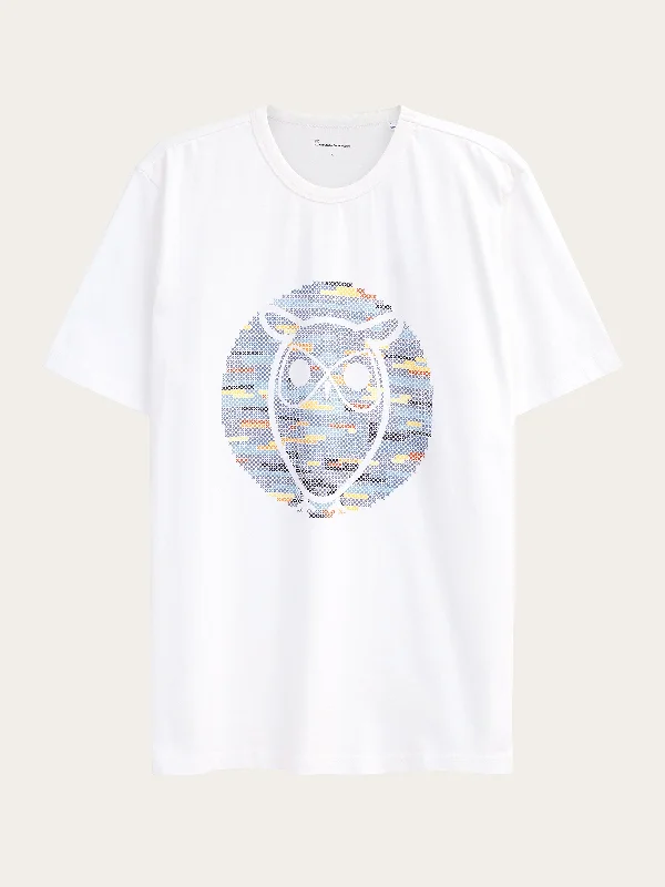 Striped Men's TopsRegular short sleeve heavy single owl cross stitch print t-shirt - GOTS/Vegan - Bright White Striped Men's TopsRegular short sleeve heavy single owl cross stitch print t-shirt - GOTS/Vegan - Bright White