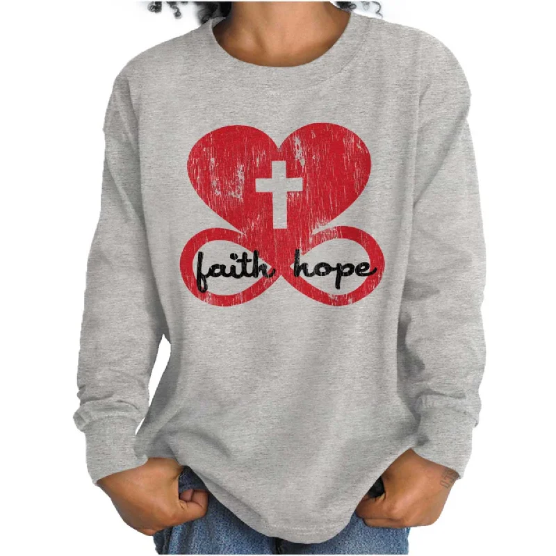 Versatile Men's Tank TopsLove Faith Hope Youth Long Sleeve T-Shirt