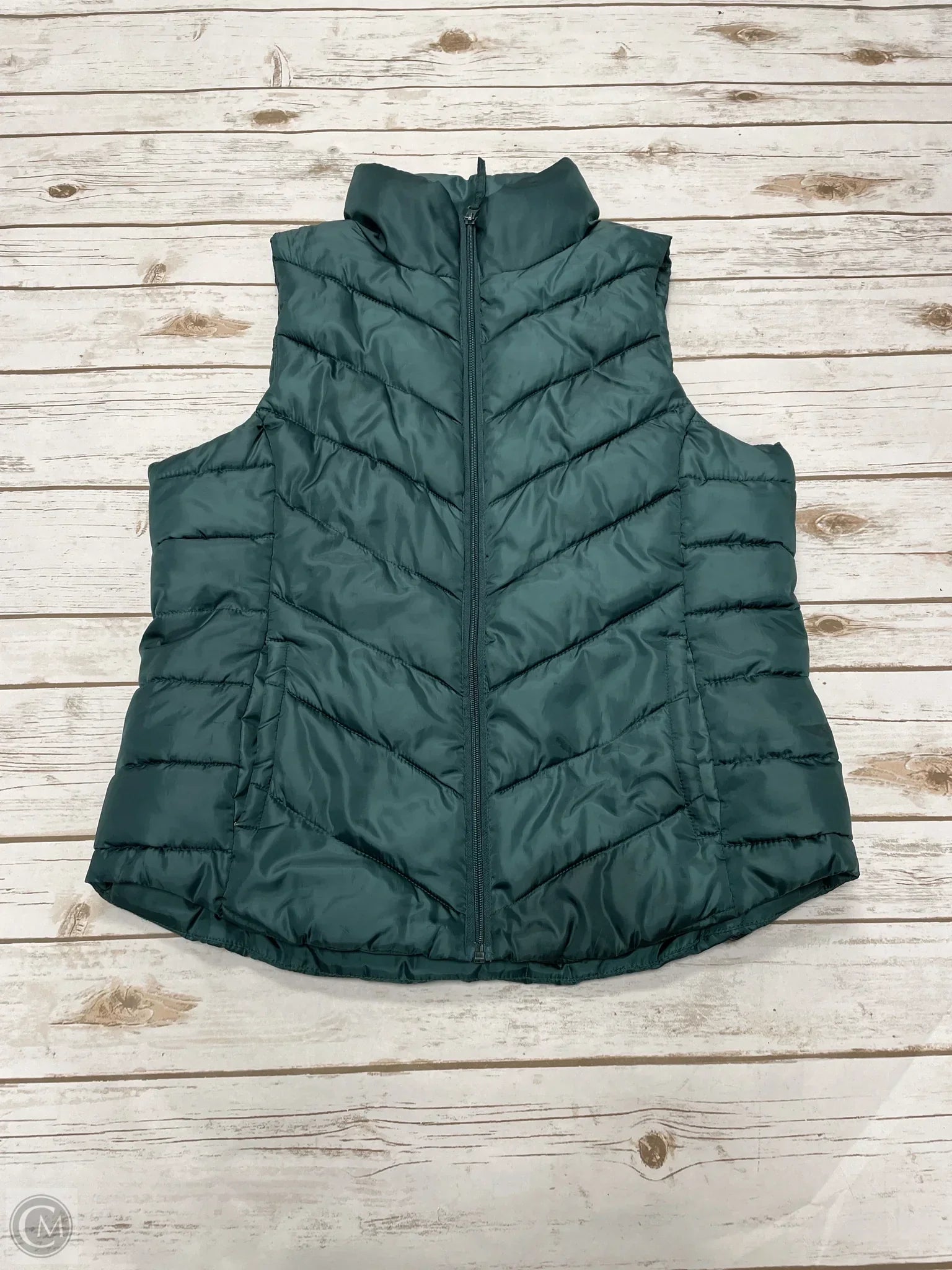 Men's Coats with Stretch FabricVest Puffer & Quilted By Cme In Green, Size: L