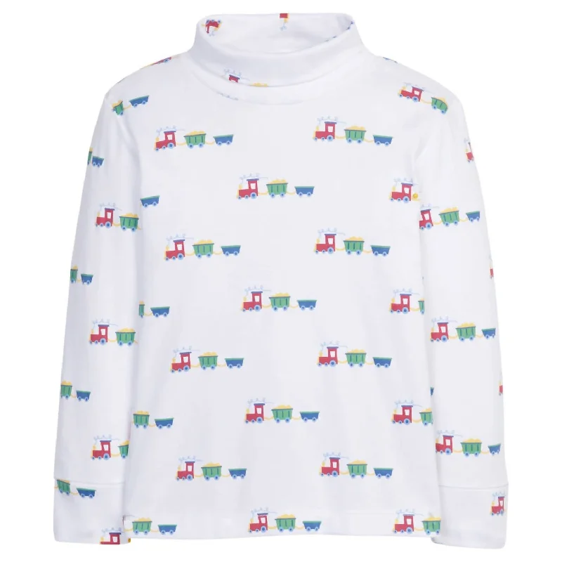 Men's Machine-Washable Shirts for ConvenienceKid's Turtleneck Shirt In Trains