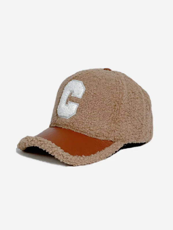 Designer Fedora HatsLetter C Plush Baseball Cap