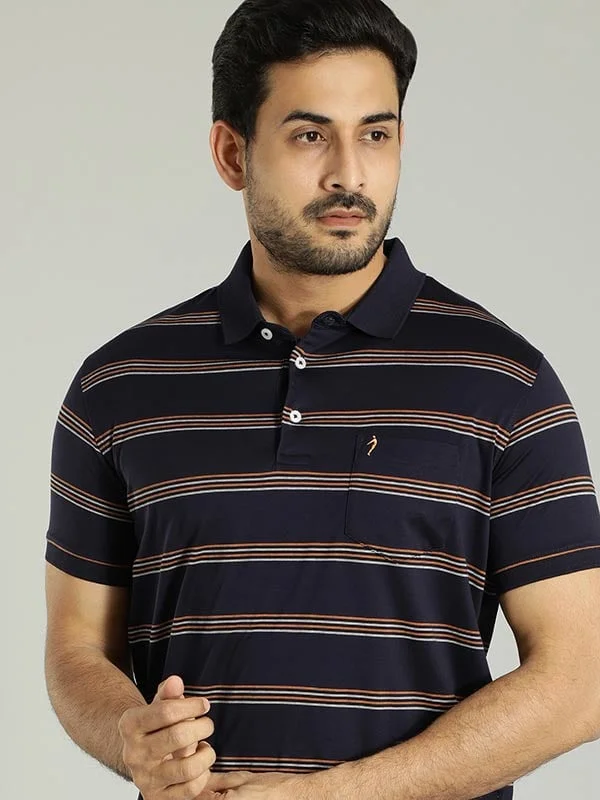 Men's Shirts with TiesMen Striped Polo T-Shirt