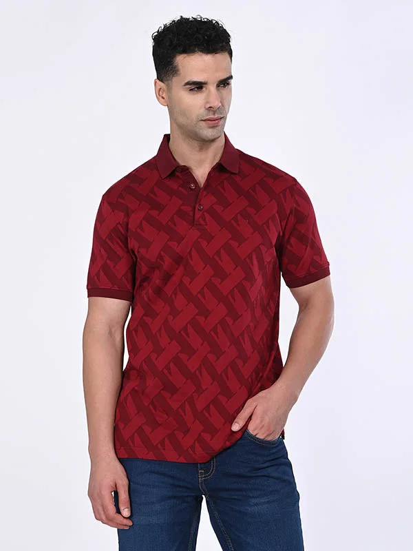 Men's Shirts with Logo EmbossmentsMen Printed Polo T-Shirt