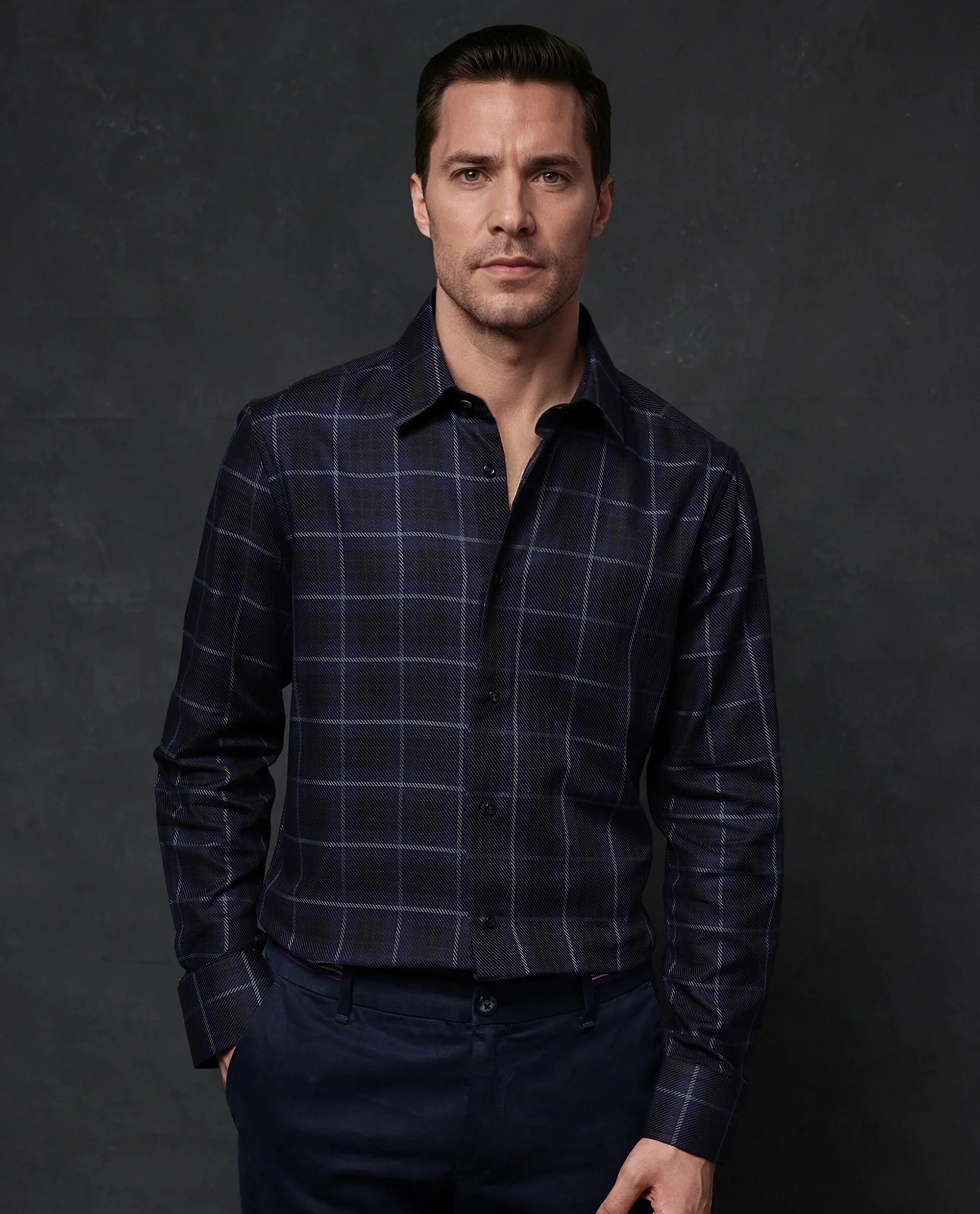Men's Relaxed-Fit Shirts for Casual ComfortRare Rabbit Men Dany Navy Full Sleeve Regular Collar Button Closure Regular Fit Checks Shirt Men's Relaxed-Fit Shirts for Casual ComfortRare Rabbit Men Dany Navy Full Sleeve Regular Collar Button Closure Regular Fit Checks Shirt