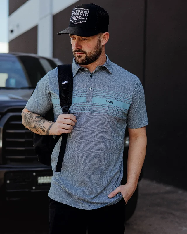 Men's Shirts for FishingBlue Stripe Premium Polo - Heathered Teal