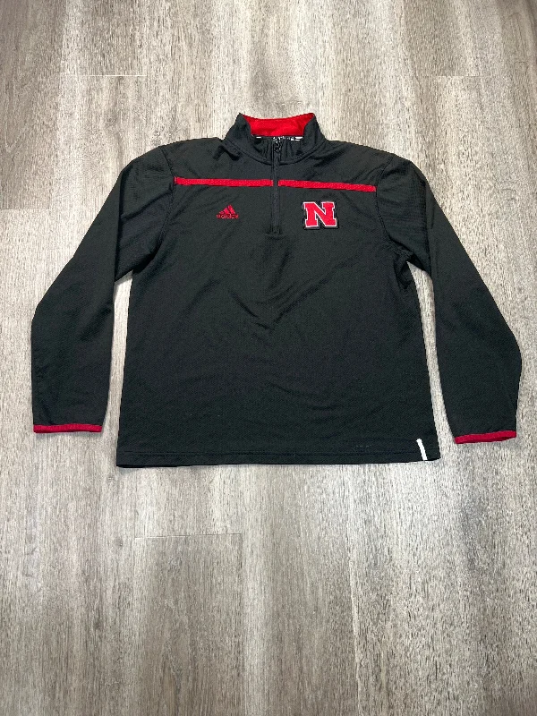 Warm Men's Thermal HoodiesSweatshirt Collar By Adidas In Black, Size: M