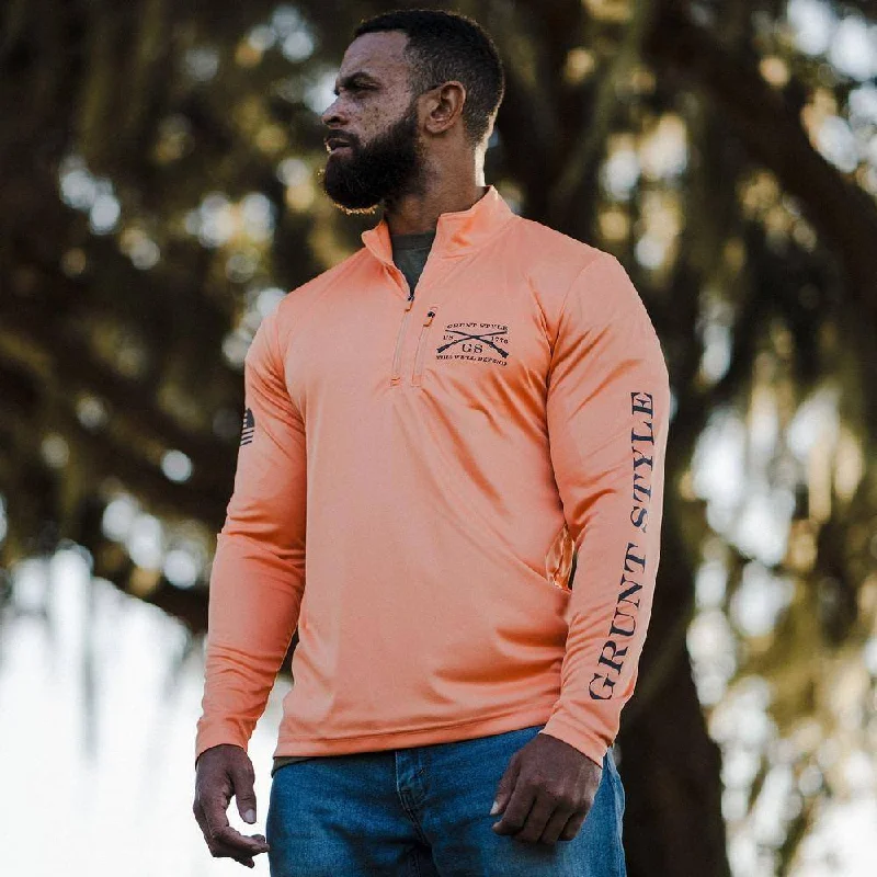 Men's Shirts with Adjustable CuffsOverwatch 1/4 Zip - Apricot Crush