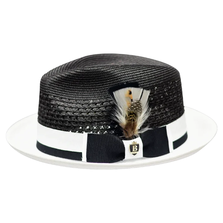 Oversized Bucket HatsBruno Capelo Black and White Men's Straw hat Fashion Design
