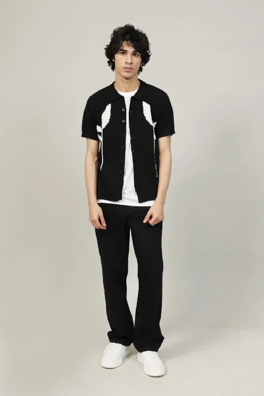 Men's Shirts with Patchwork PatternsKNITTED POLO