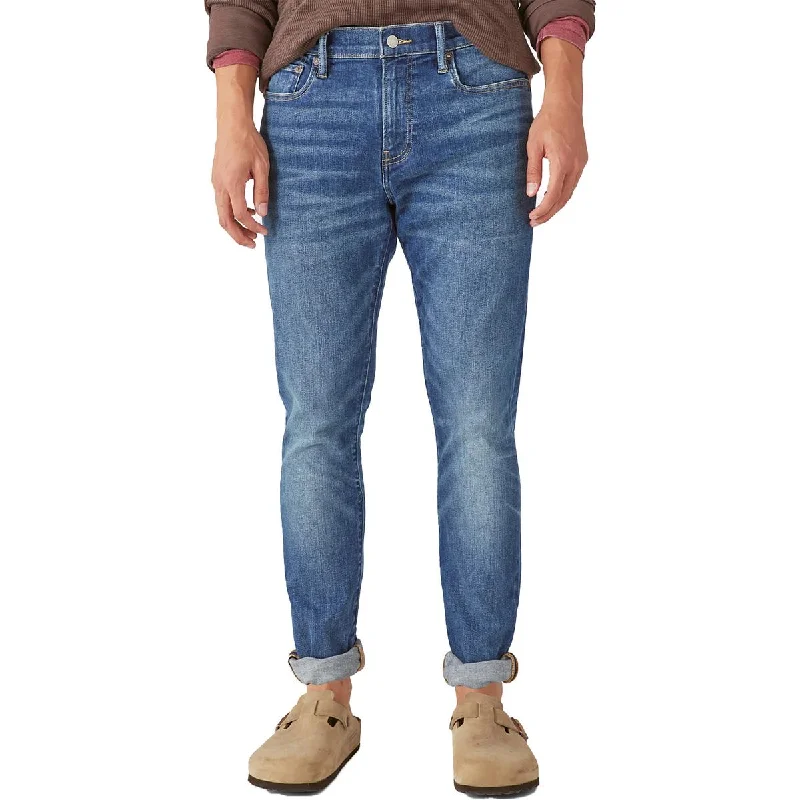 Dark Indigo Men's Jeans411 Mens Stretch Denim Tapered Leg Jeans