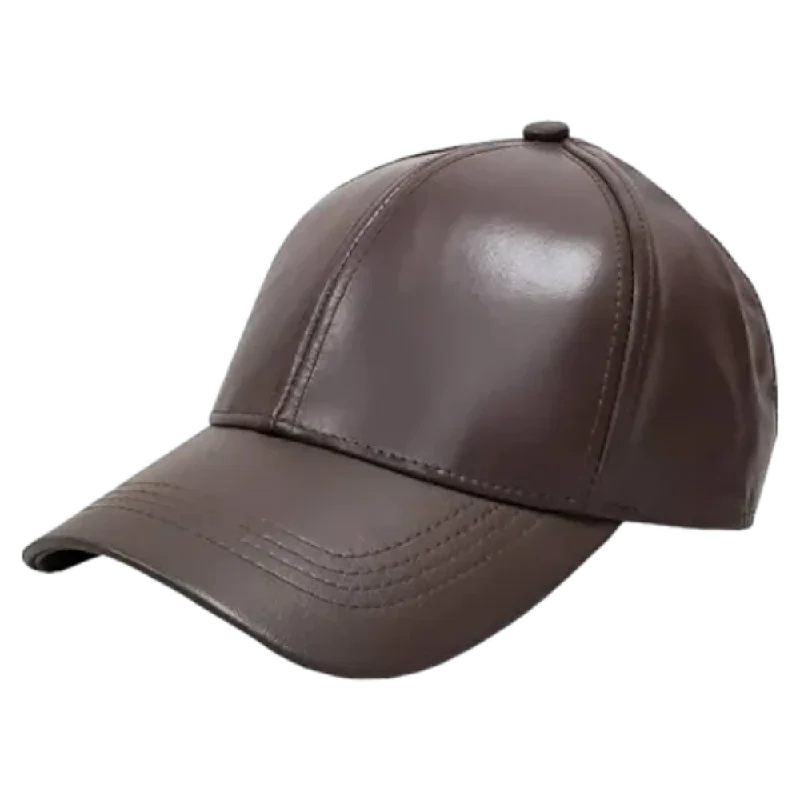 Classic Bowler HatsEmstate Brown Men's Genuine Cowhind Leather Adjustable Baseball Cap Classic Bowler HatsEmstate Brown Men's Genuine Cowhind Leather Adjustable Baseball Cap