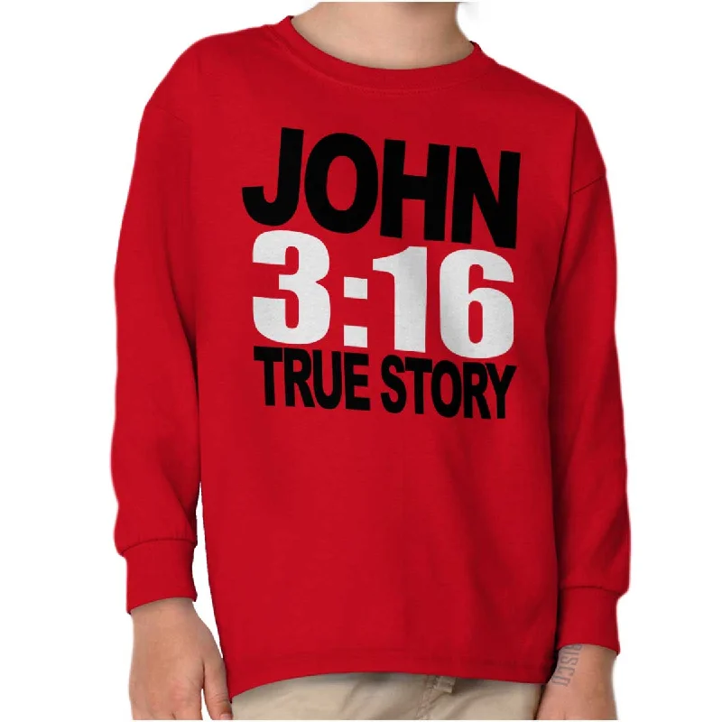 Men's Shirts with Graphic SleevesJohn 3:16 Youth Long Sleeve T-Shirt