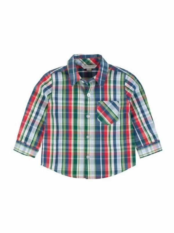 Men's Denim Shirts for a Rugged LookBoys Button Down Shirt In Prep School Plaid